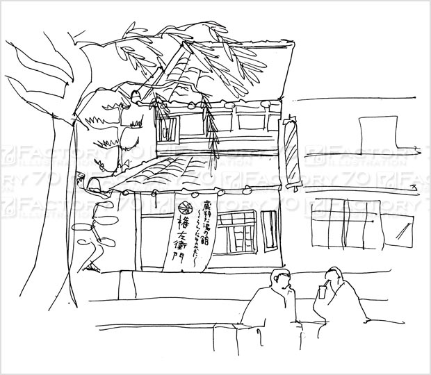 スケッチイラスト (城崎旅行)