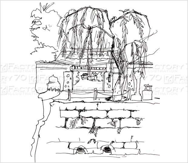 スケッチイラスト (城崎旅行)