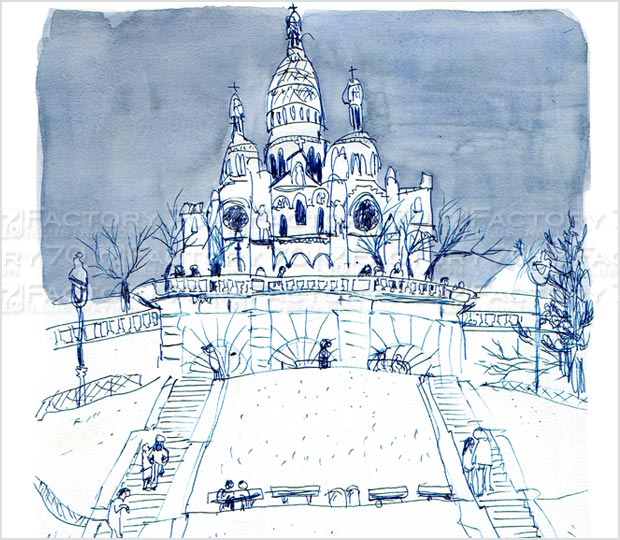 スケッチイラスト (パリ旅行)