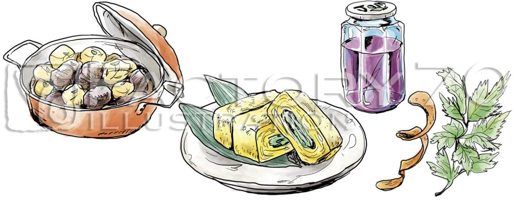 講談社「レシピブログ」本文用イラスト（料理・食材イラスト）デジタル水彩風制作例